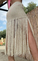 Boho beach crochet maxi skirt