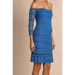 Blue crochet summer dress - AsDidy fashion