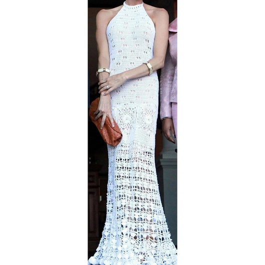 Wedding handmade crochet long bridal dress - Made to order - AsDidy fashion