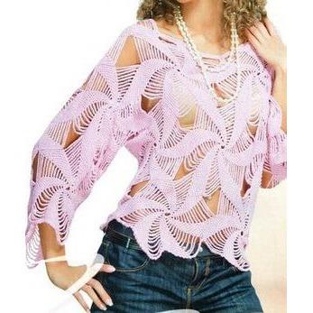 Pink crochet summer women crochet blouse - MADE TO ORDER - AsDidy fashion