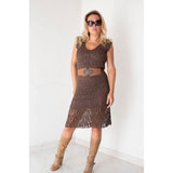 Brown crochet summer dress