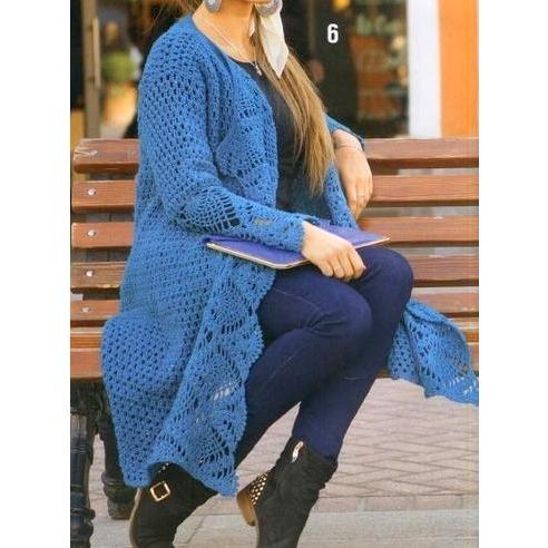 Crochet cardigan pattern, jacket - PDF Pattern only - AsDidy fashion