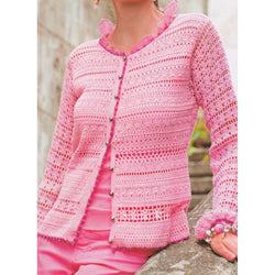 Pink crochet  cardigan long sleeves - AsDidy fashion