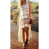 White crochet boho summer dress - AsDidy fashion