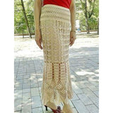 Cream crochet maxi skirt - Made to order - Crochet clothes