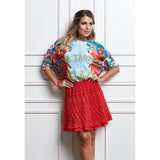 Red crochet mini skirt - Crochet clothes