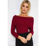 Off Shoulder Knitted Sweater - AsDidy fashion