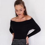 Off Shoulder Knitted Sweater - AsDidy fashion