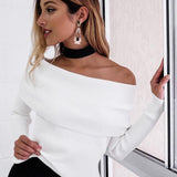 Off Shoulder Knitted Sweater - AsDidy fashion